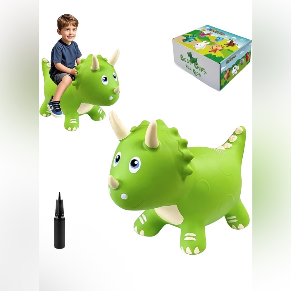 Dino inflatable bouncy ride on toy